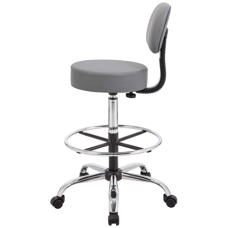 Image 5 Boss Gray Caressoft Footring Swivel Medical/Drafting Stool more views