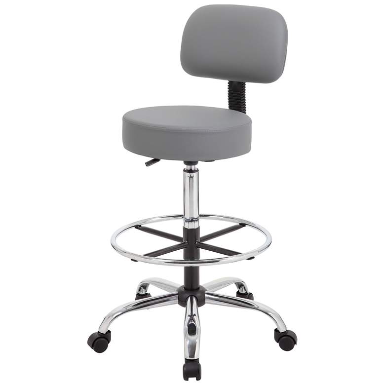 Image 6 Boss Gray Caressoft Footring Swivel Medical/Drafting Stool more views