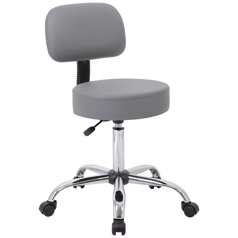 Image 7 Boss Gray Caressoft Footring Swivel Medical/Drafting Stool more views