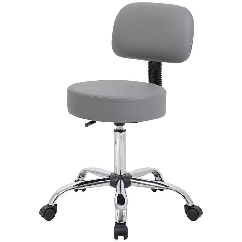 Image 2 Boss Gray Caressoft Swivel Adjustable Medical/Drafting Stool