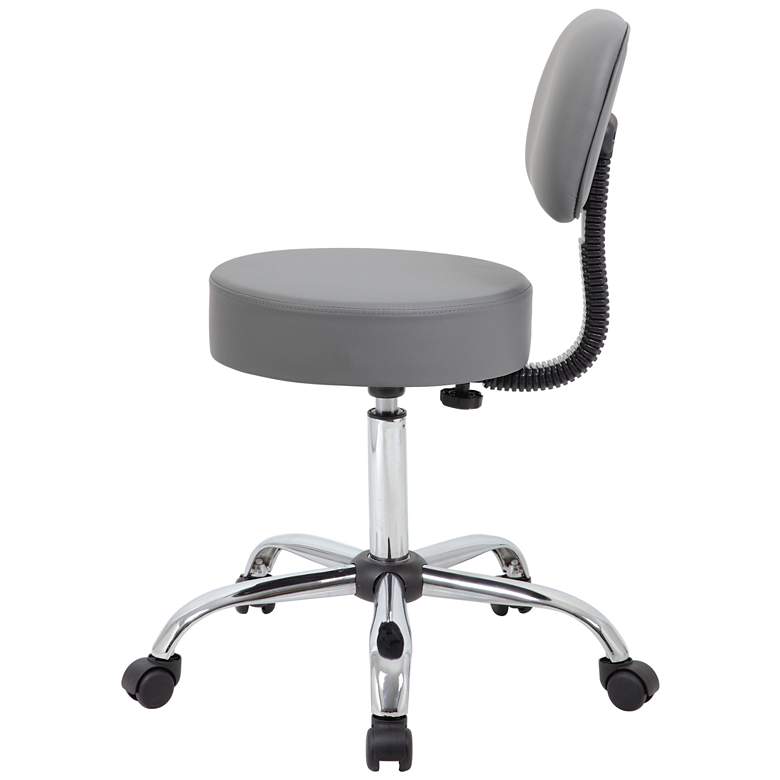 Image 5 Boss Gray Caressoft Swivel Adjustable Medical/Drafting Stool more views