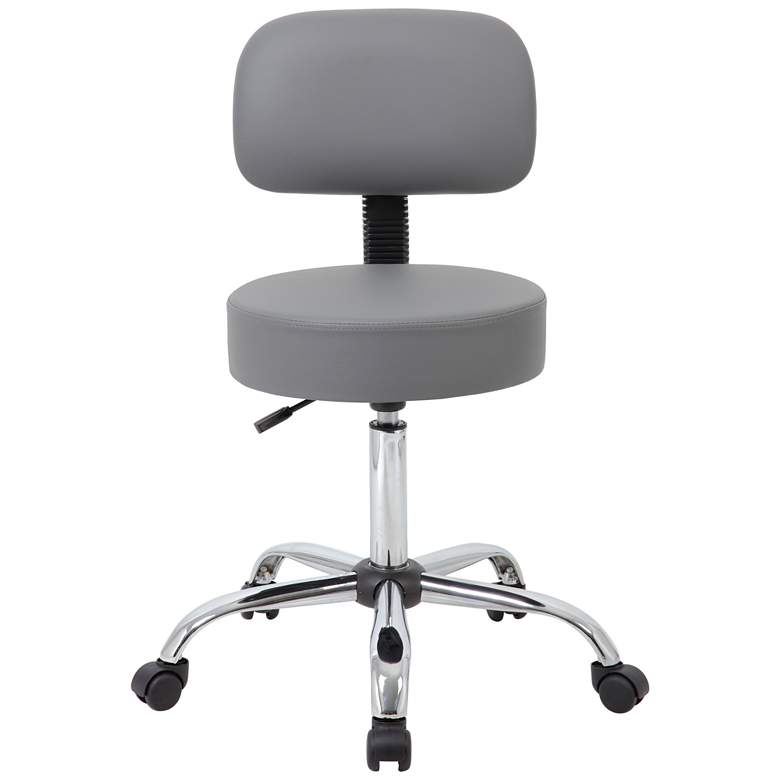 Image 6 Boss Gray Caressoft Swivel Adjustable Medical/Drafting Stool more views