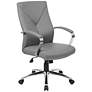1_Boss Gray LeatherPlus Adjustable Swivel Executive Chair