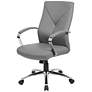 2_Boss Gray LeatherPlus Adjustable Swivel Executive Chair more views