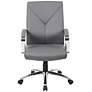 3_Boss Gray LeatherPlus Adjustable Swivel Executive Chair more views
