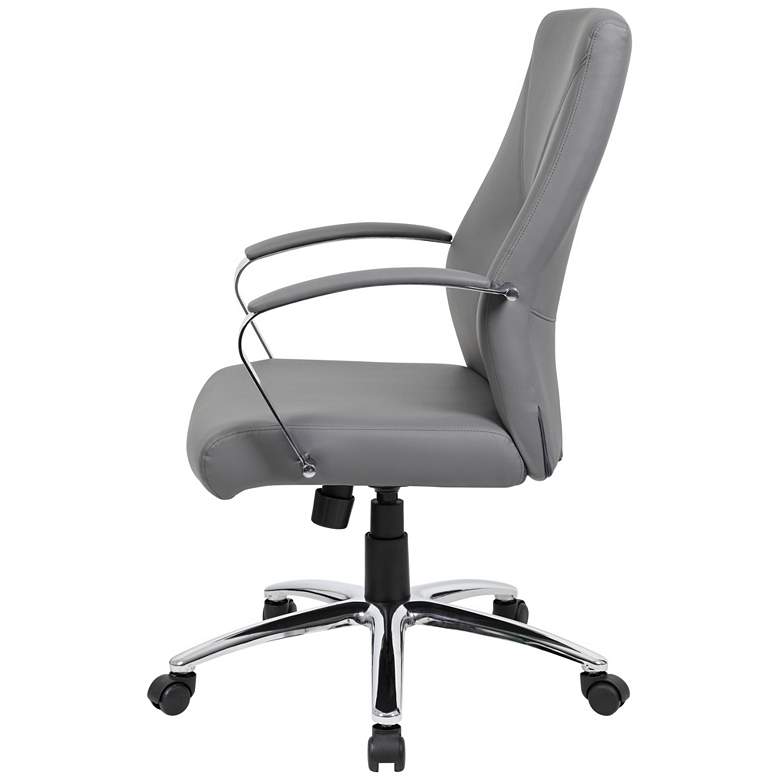 Image 5 Boss Gray LeatherPlus Adjustable Swivel Executive Chair more views