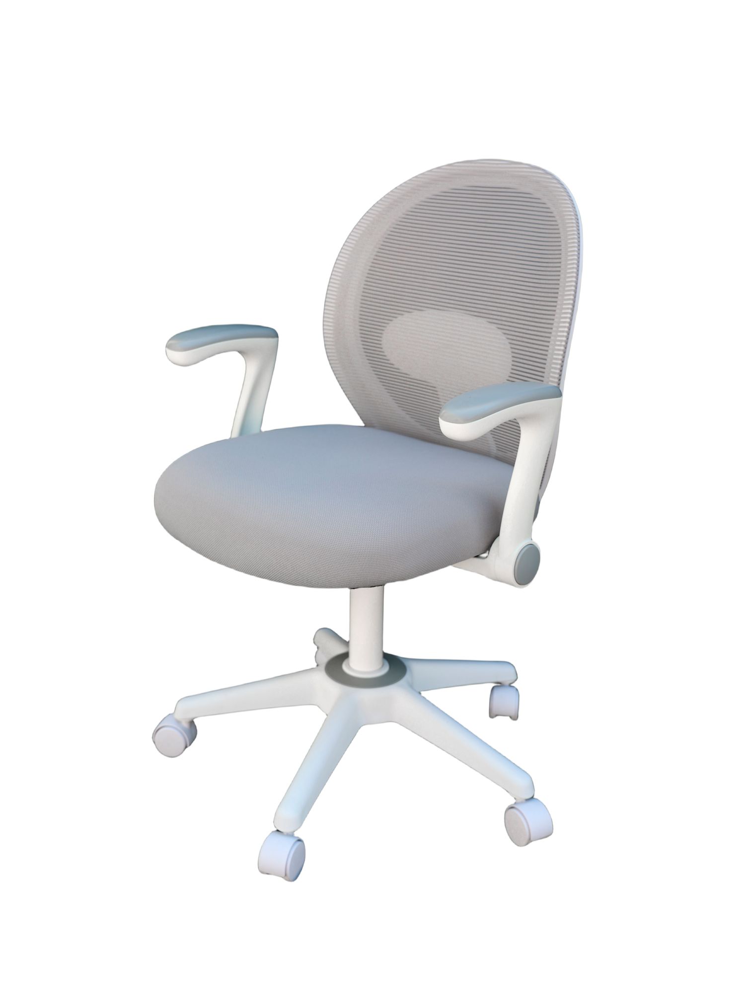 Image 3 Boss Gray Mesh White Frame Flip Arm Task Chair more views