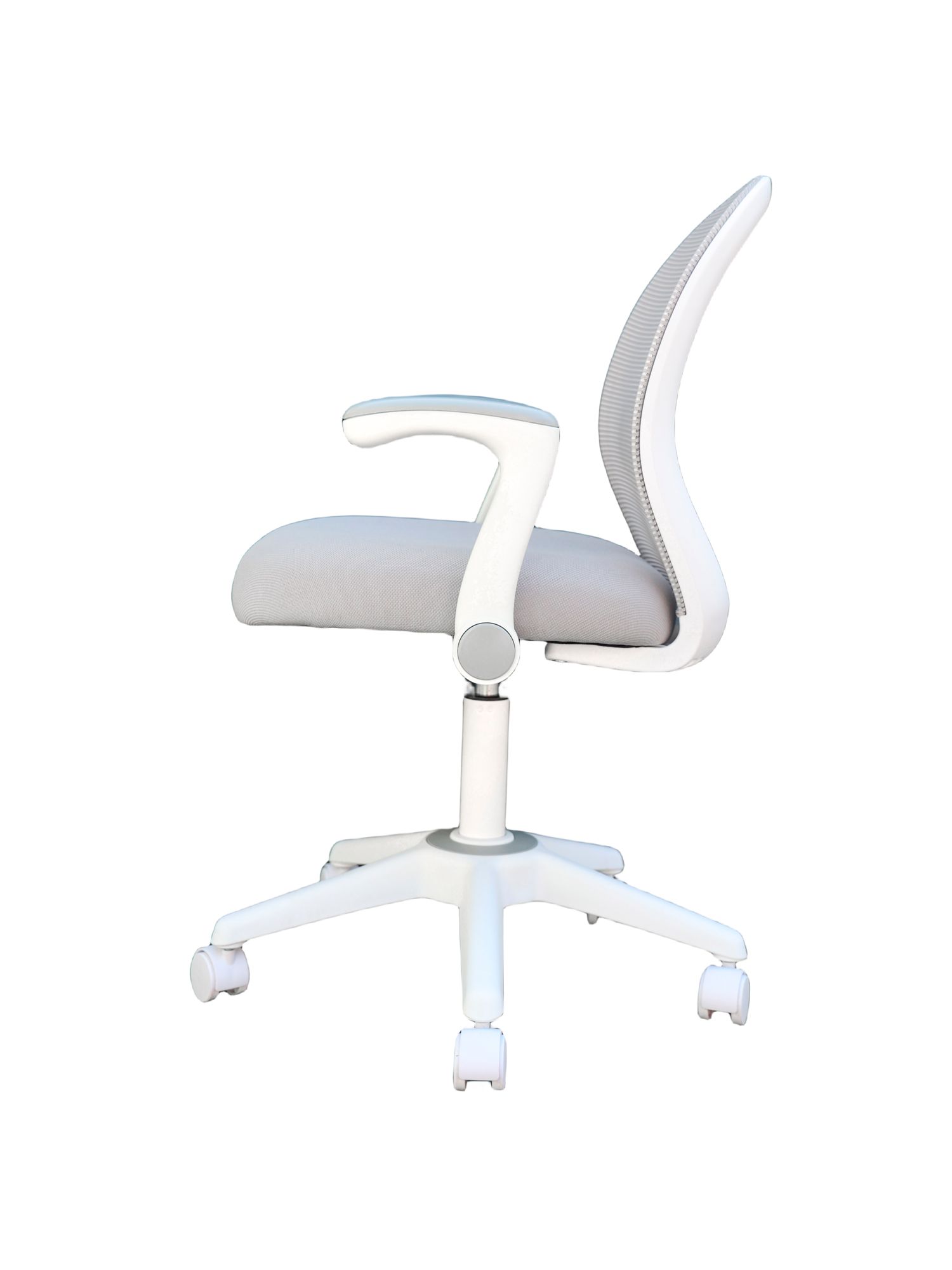 Image 4 Boss Gray Mesh White Frame Flip Arm Task Chair more views