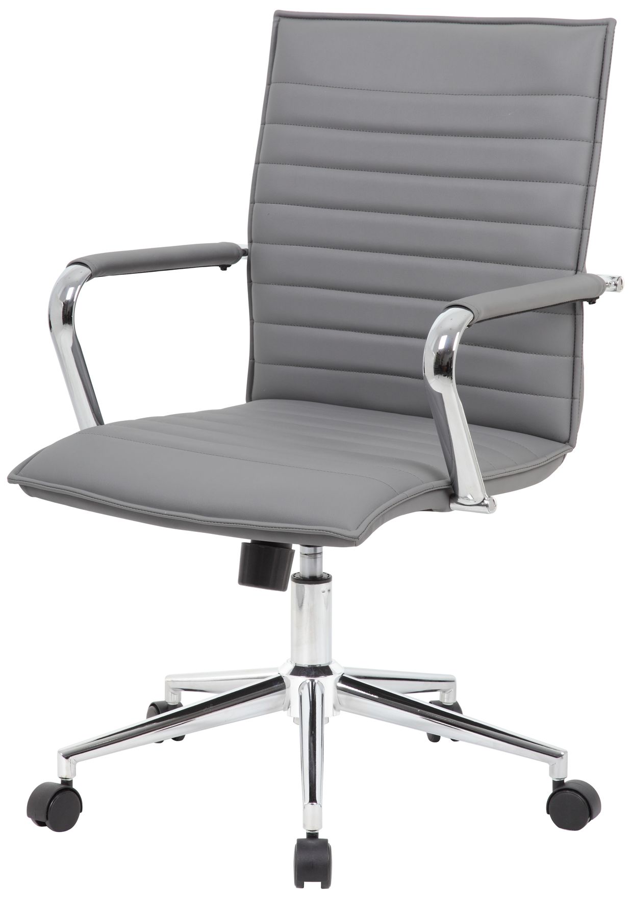 Boss Gray Vinyl Hospitality Chair