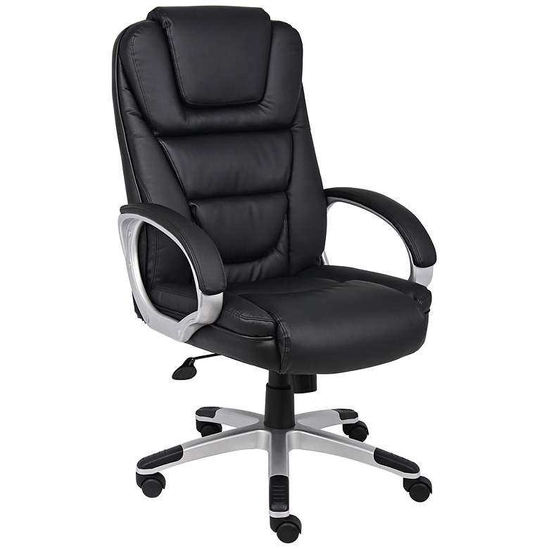 Image 1 Boss  inchNTR inch Black Leatherplus Executive Office Chair