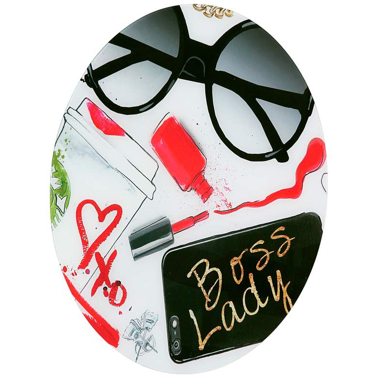 Image 4 Boss Lady 24" Round Floating Printed Tempered Glass Wall Art more views