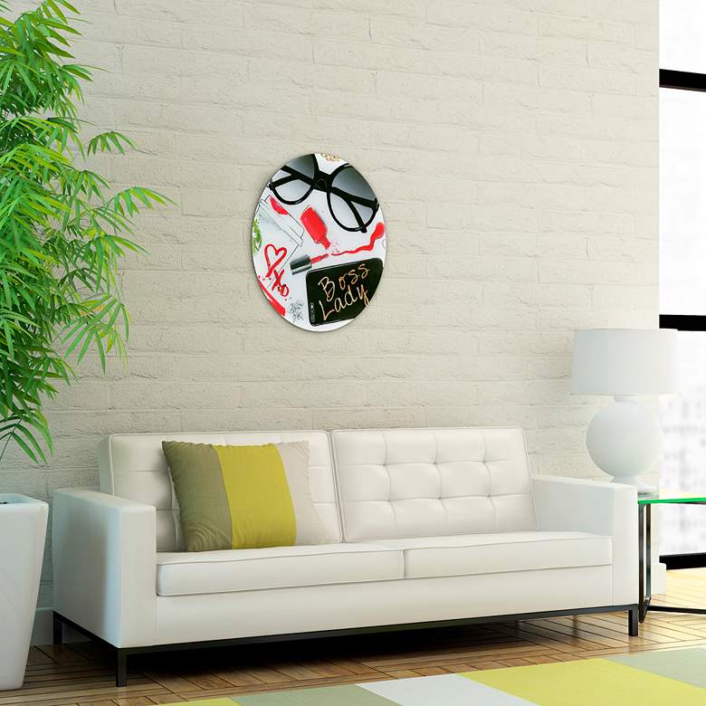 Image 5 Boss Lady 24" Round Floating Printed Tempered Glass Wall Art more views