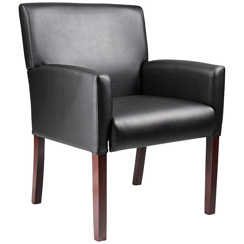Image 1 Boss Mahogany Black Reception Arm Chair
