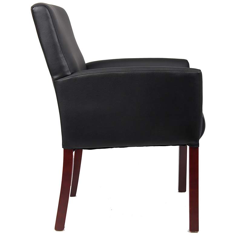Image 4 Boss Mahogany Black Reception Arm Chair more views