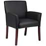 1_Boss Mahogany Box Arm Black Guest Chair