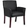 Boss Mahogany Box Arm Black Guest Chair