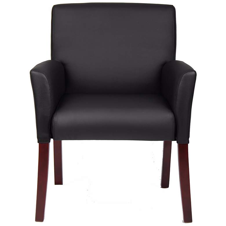 Image 2 Boss Mahogany Box Arm Black Guest Chair more views