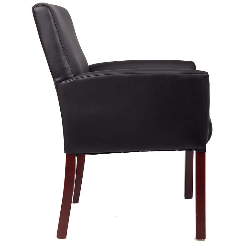 Image 4 Boss Mahogany Box Arm Black Guest Chair more views