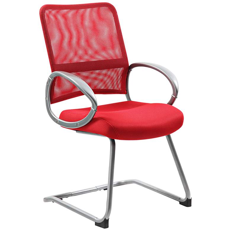 Image 1 Boss Mesh Fabric Red Reception Chair