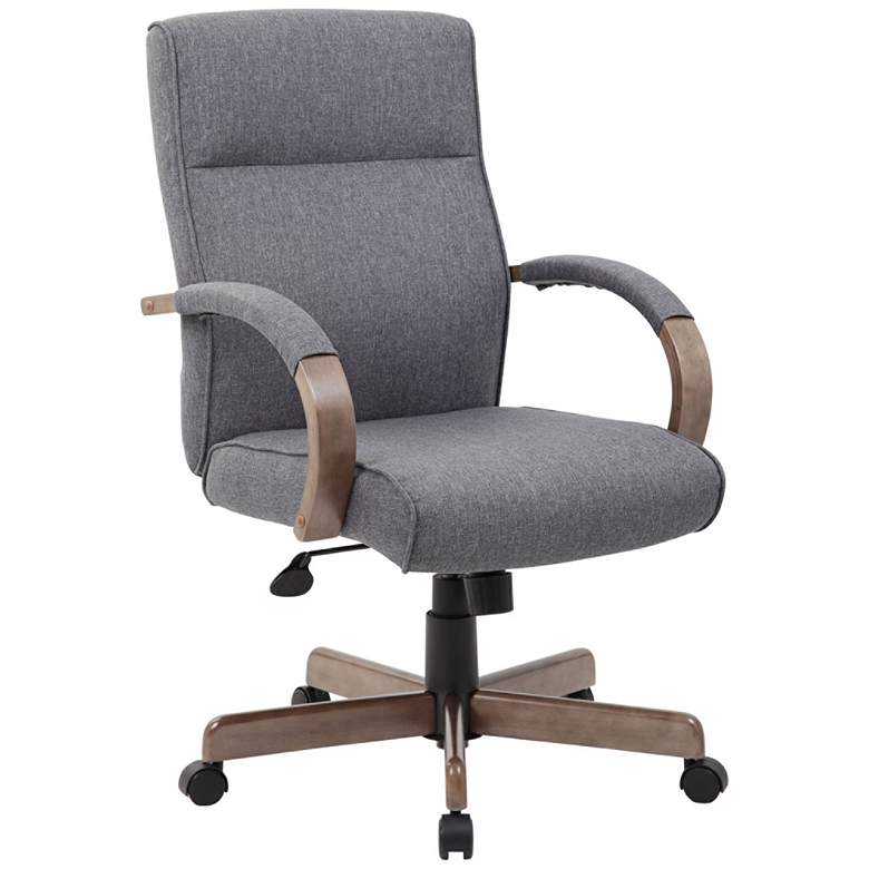 Image 1 Boss Modern Gray Linen Adjustable Executive Conference Chair