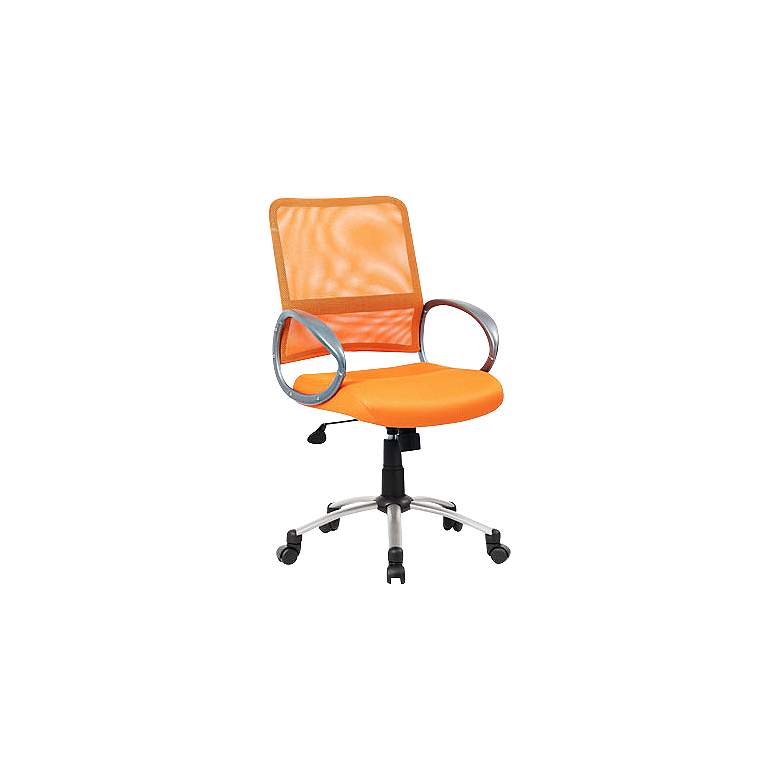 Image 1 Boss Orange and Pewter Mesh Fabric Adjustable Task Chair