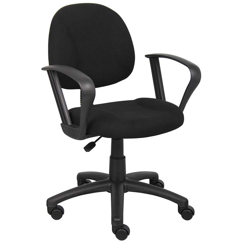 Image 1 Boss Perfect Posture Deluxe Black Office Task Chair with Adjustable Arms