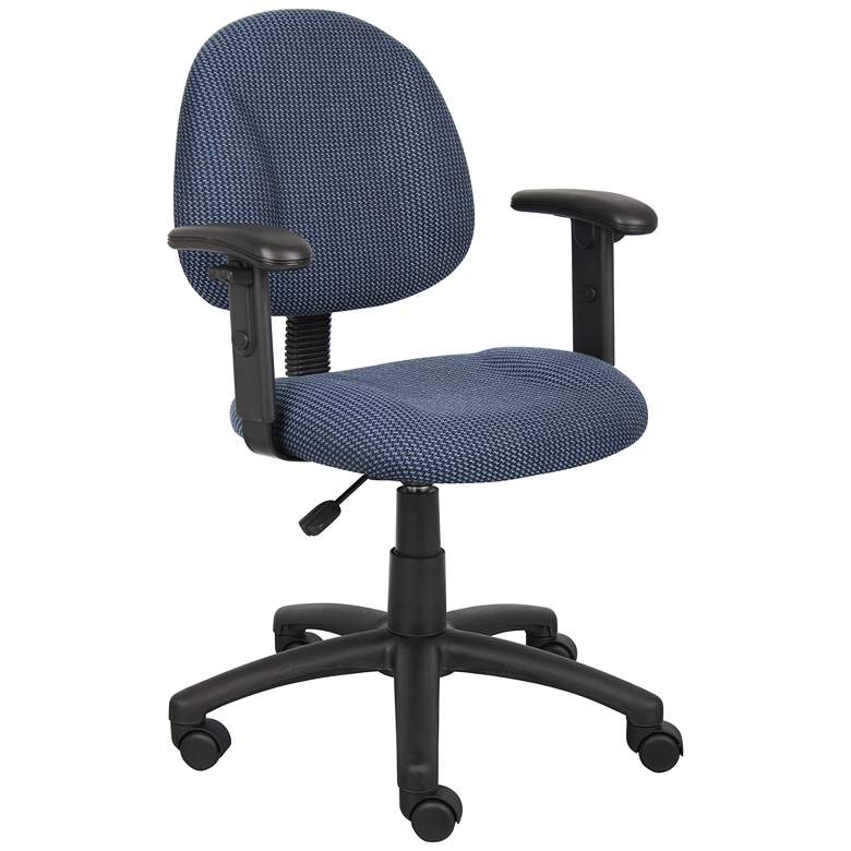 Image 1 Boss Perfect Posture Deluxe Blue Office Task Chair with Adjustable Arms