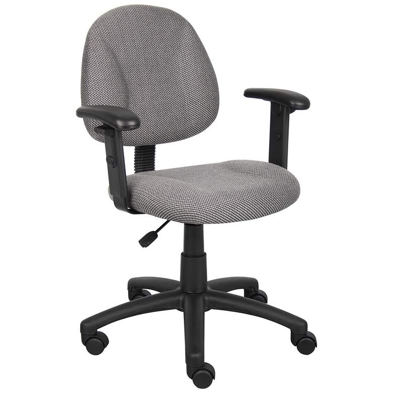 Image 1 Boss Perfect Posture Deluxe Gray Office Task Chair with Adjustable Arms