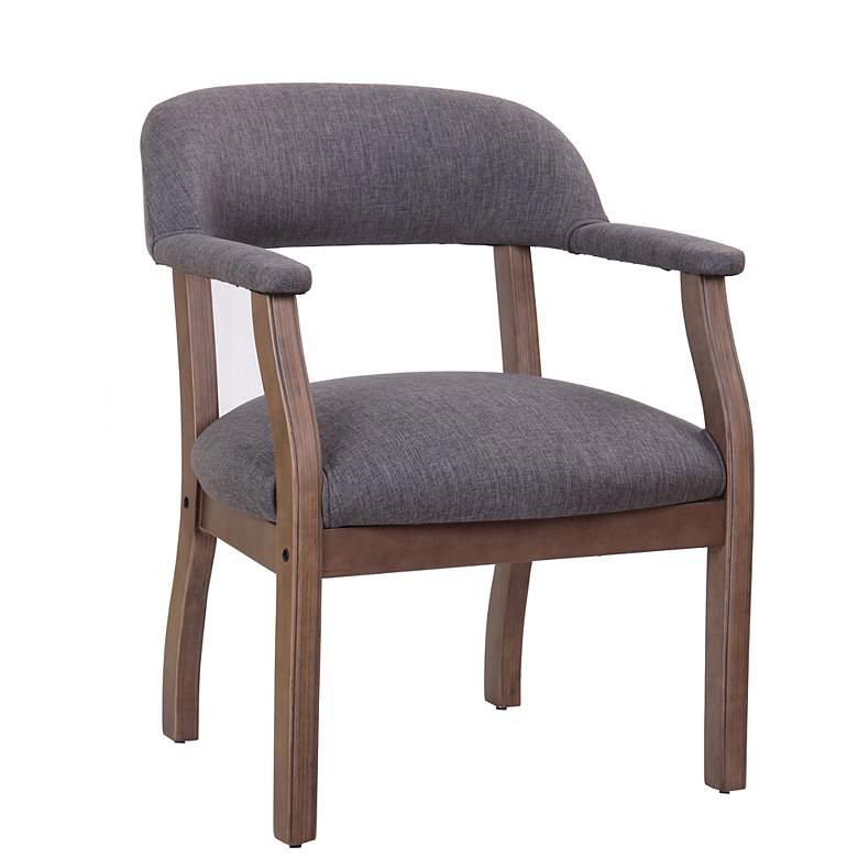 Image 2 Boss Slate Gray Commercial Grade Linen Modern Captain's Guest Accent Ch