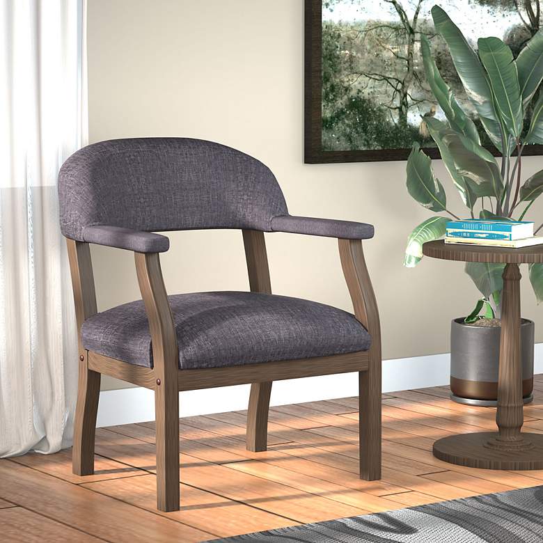 Image 3 Boss Slate Gray Commercial Grade Linen Modern Captain's Guest Accent Ch more views