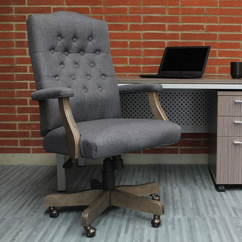 Image 1 Boss Slate Gray Swivel Adjustable Executive Office Chair