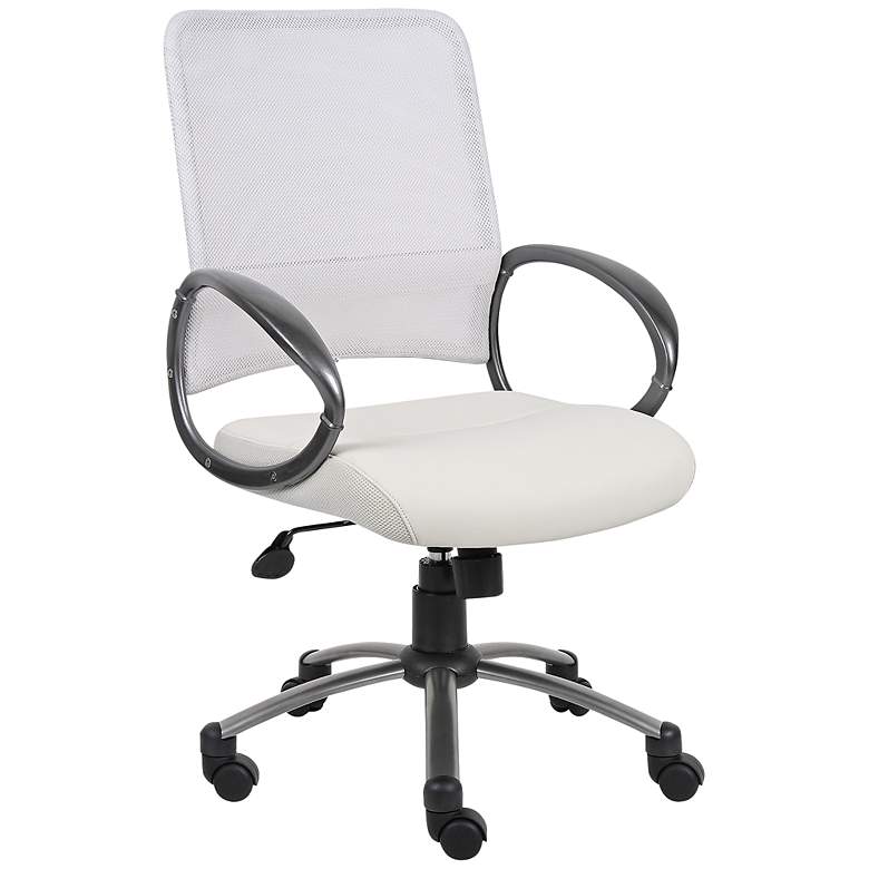 Image 1 Boss White Mesh Fabric Adjustable Task Chair