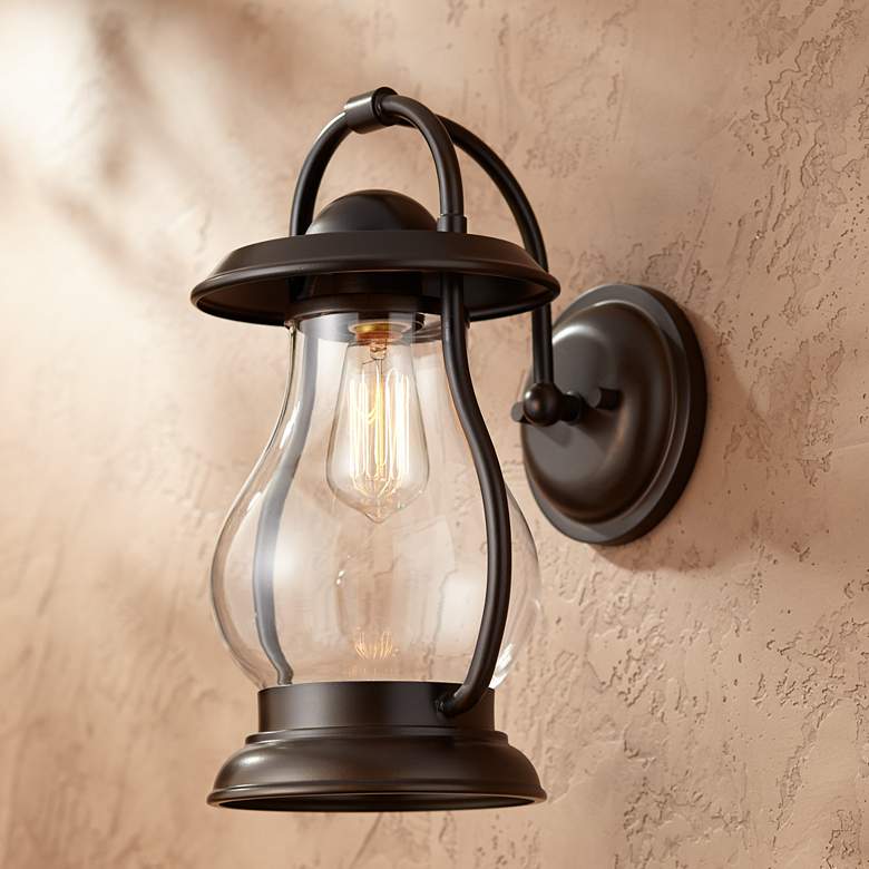 Image 1 Boston 15 1/2" High Oil-Rubbed Bronze Outdoor Wall Light