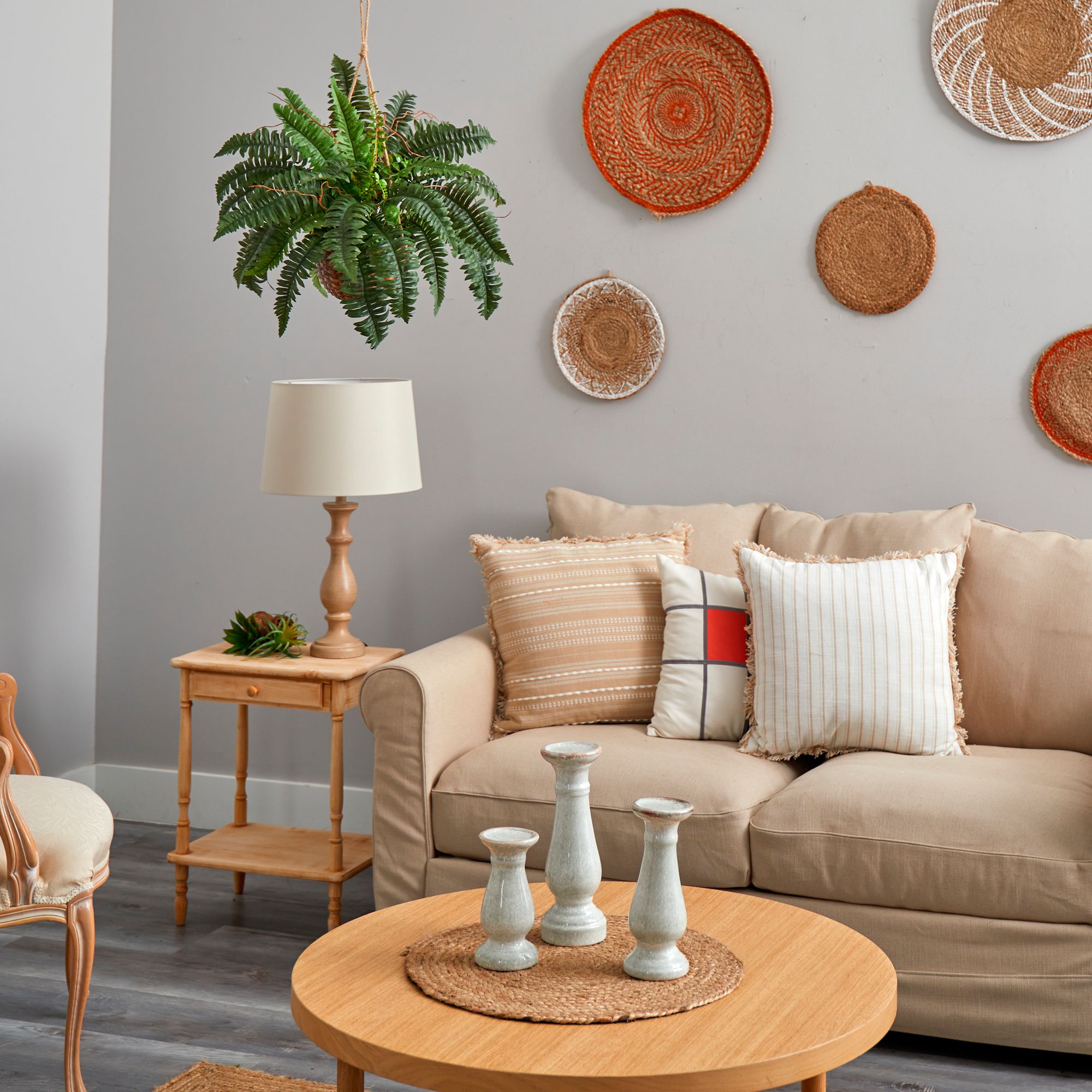 Image 4 Boston Fern Silk Hanging Basket more views