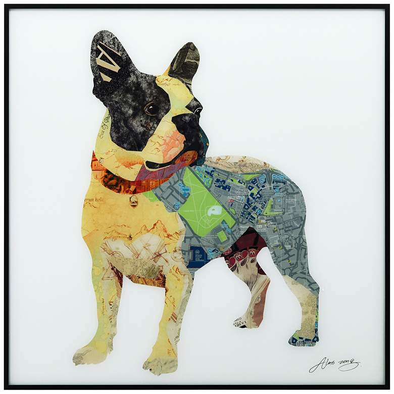 Image 1 Boston Terrier 1 24" Square Reverse Printed Glass Wall Art