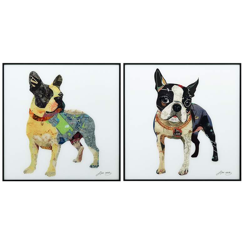 Image 2 Boston Terrier 1 and 2 24" Square 2-Piece Wall Art Set