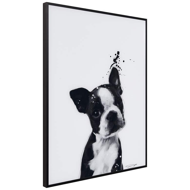Image 5 Boston Terrier 24"x18" Printed Glass Framed Wall Art more views