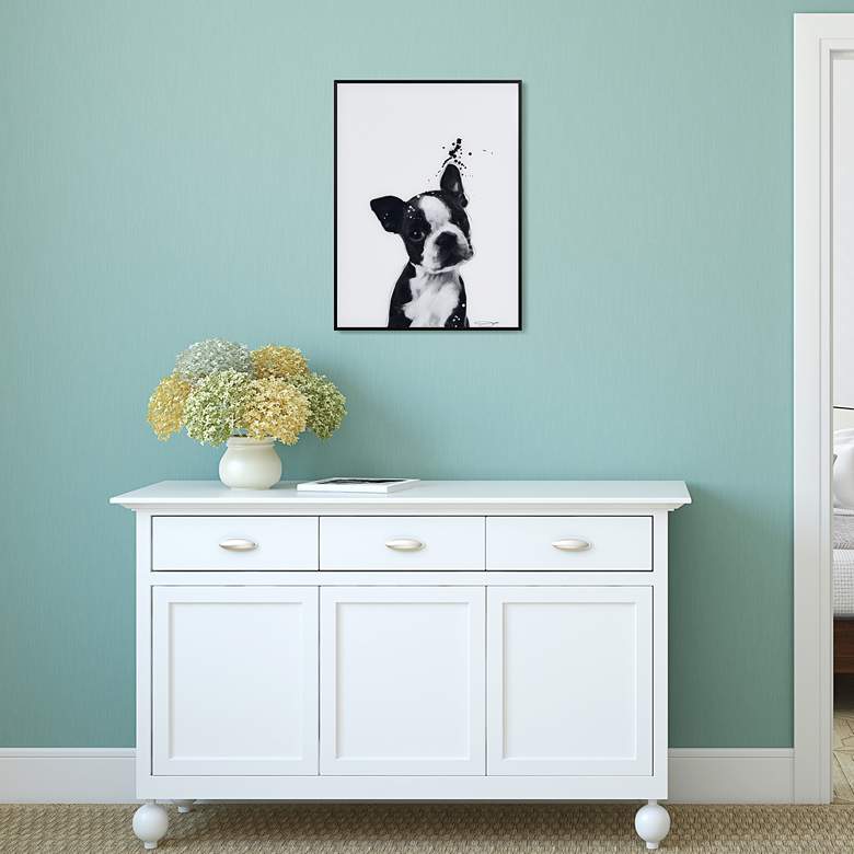 Image 6 Boston Terrier 24"x18" Printed Glass Framed Wall Art more views