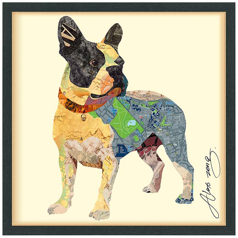 Image 2 Boston Terrier 25" High Dimensional Collage Framed Wall Art