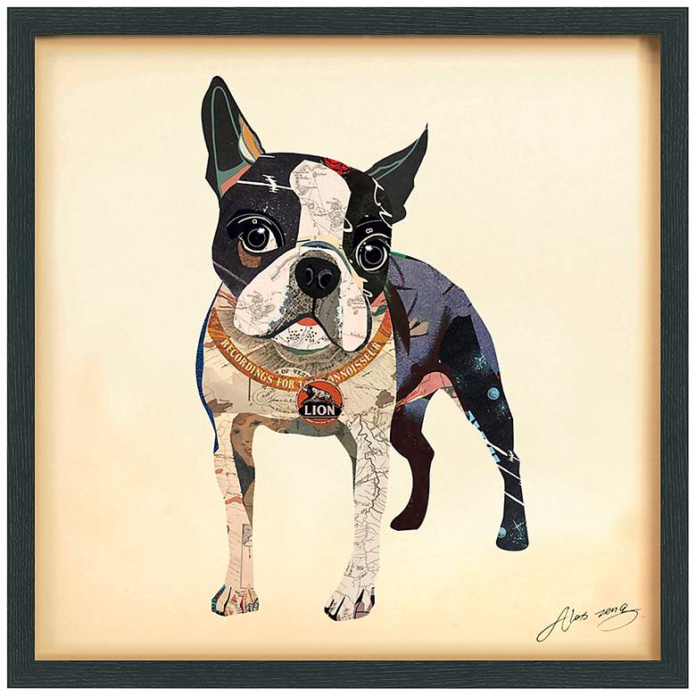Image 2 Boston Terrier 25" High Dimensional Collage Framed Wall Art