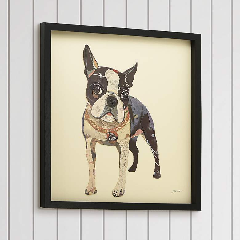 Image 1 Boston Terrier 25" High Dimensional Collage Framed Wall Art