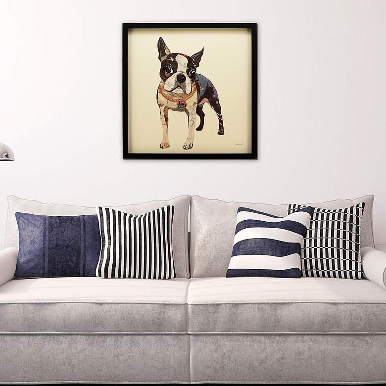 Image 5 Boston Terrier 25" High Dimensional Collage Framed Wall Art more views
