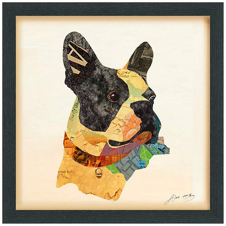 Image 2 Boston Terrier Closeup 17" High Collage Framed Wall Art