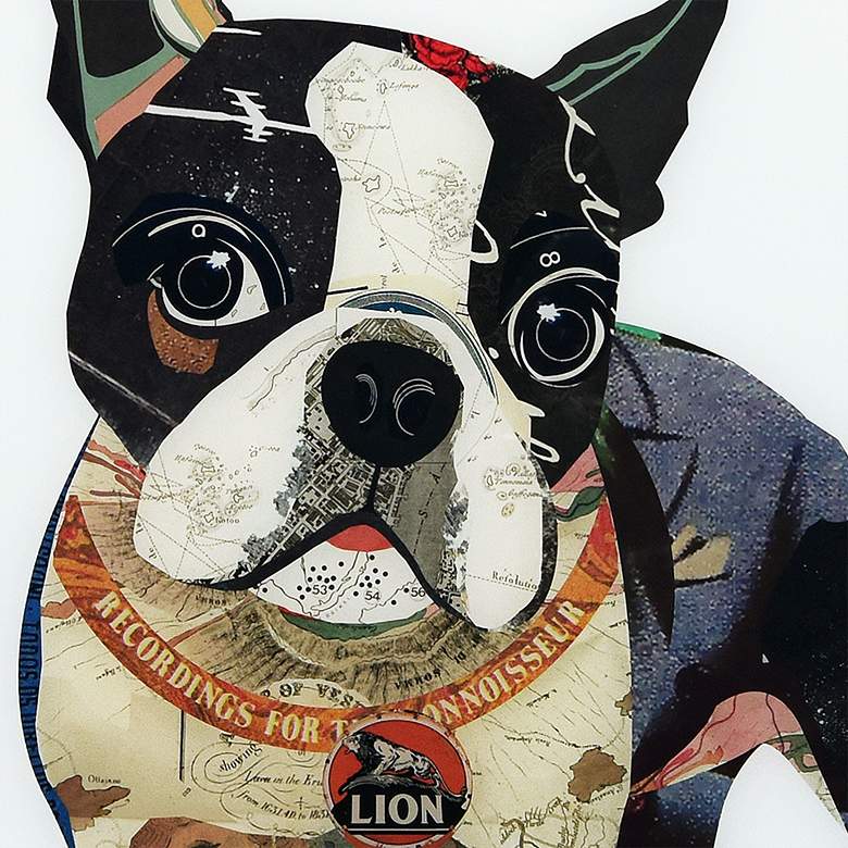 Image 2 Boston Terrier Dog Days 24" Square Reverse Printed Glass Wall Art more views