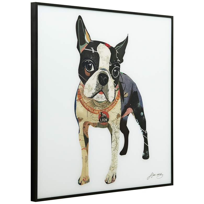 Image 3 Boston Terrier Dog Days 24" Square Reverse Printed Glass Wall Art more views
