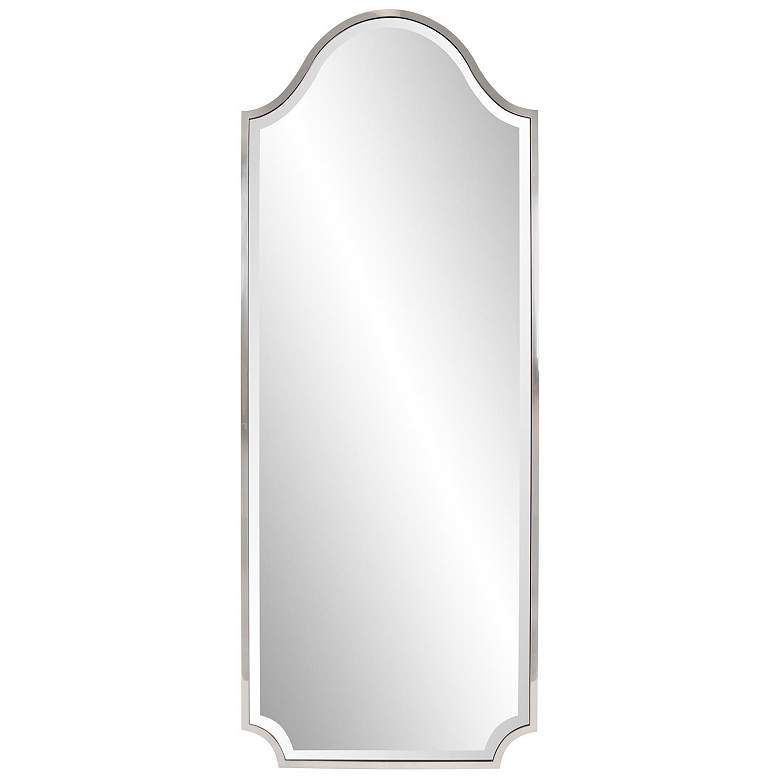 Image 1 Bosworth Silver 24" x 59" Scalloped Rectangular Wall Mirror