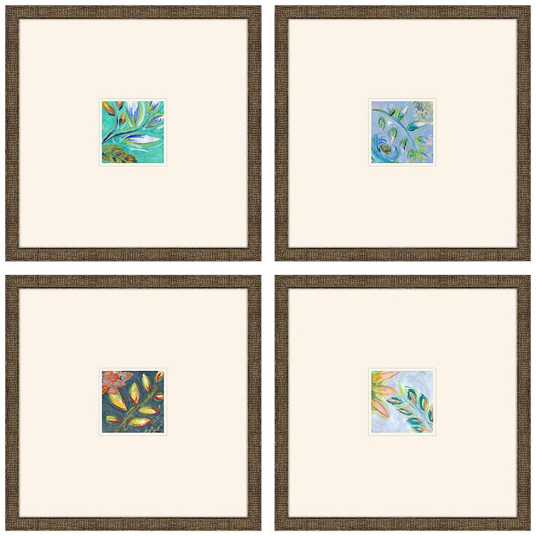 Image 3 Botanica I 16 inch Square 4-Piece Framed Giclee Wall Art Set