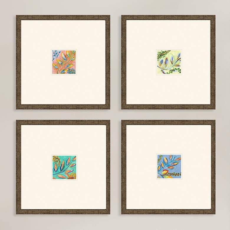 Image 2 Botanica II 16 inch Square 4-Piece Framed Giclee Wall Art Set