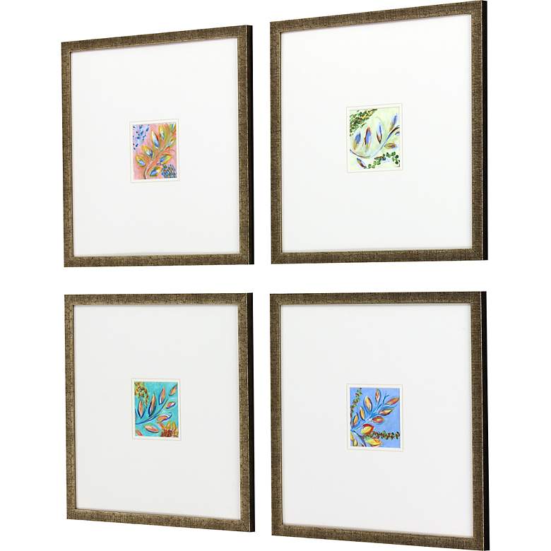 Image 5 Botanica II 16 inch Square 4-Piece Framed Giclee Wall Art Set more views
