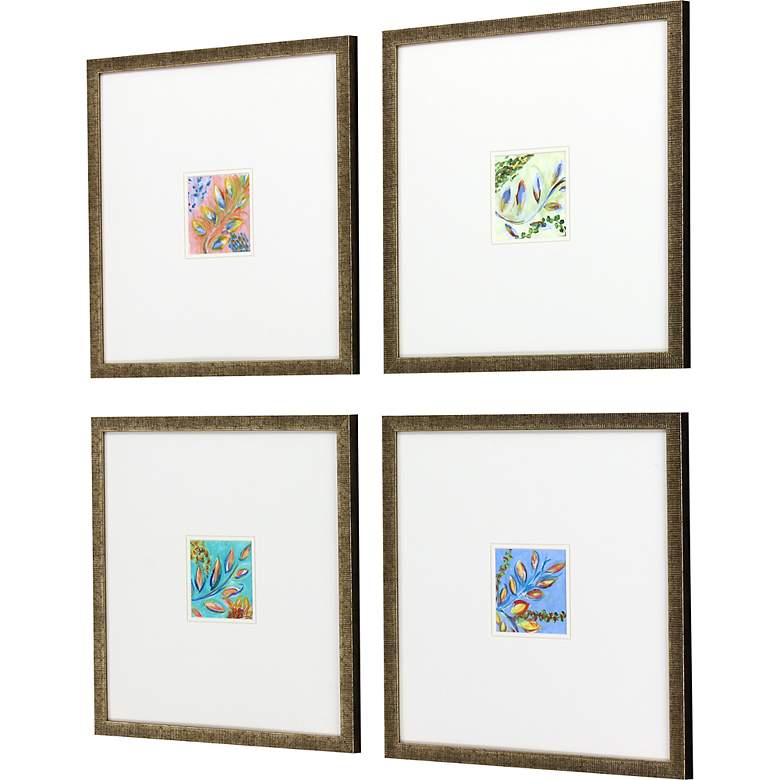 Image 5 Botanica II 16" Square 4-Piece Framed Giclee Wall Art Set more views